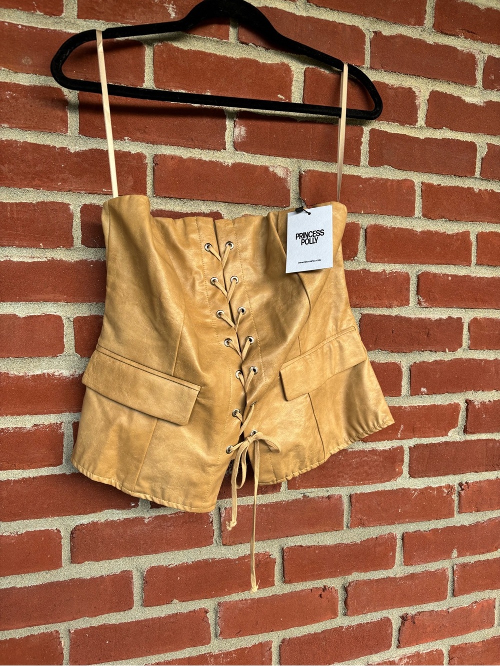 NWT Faux Leather Princess Polly Corset Tube Top